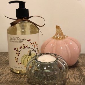 Fall glass pumpkins and soap